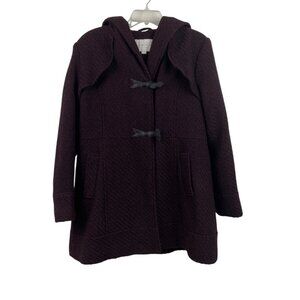 Jessica Simpson Womens Size XL Boysenberry Hooded Toggle Coat Textured Knit